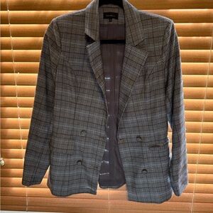 MAJORELLE Charcoal Checkered Blazer